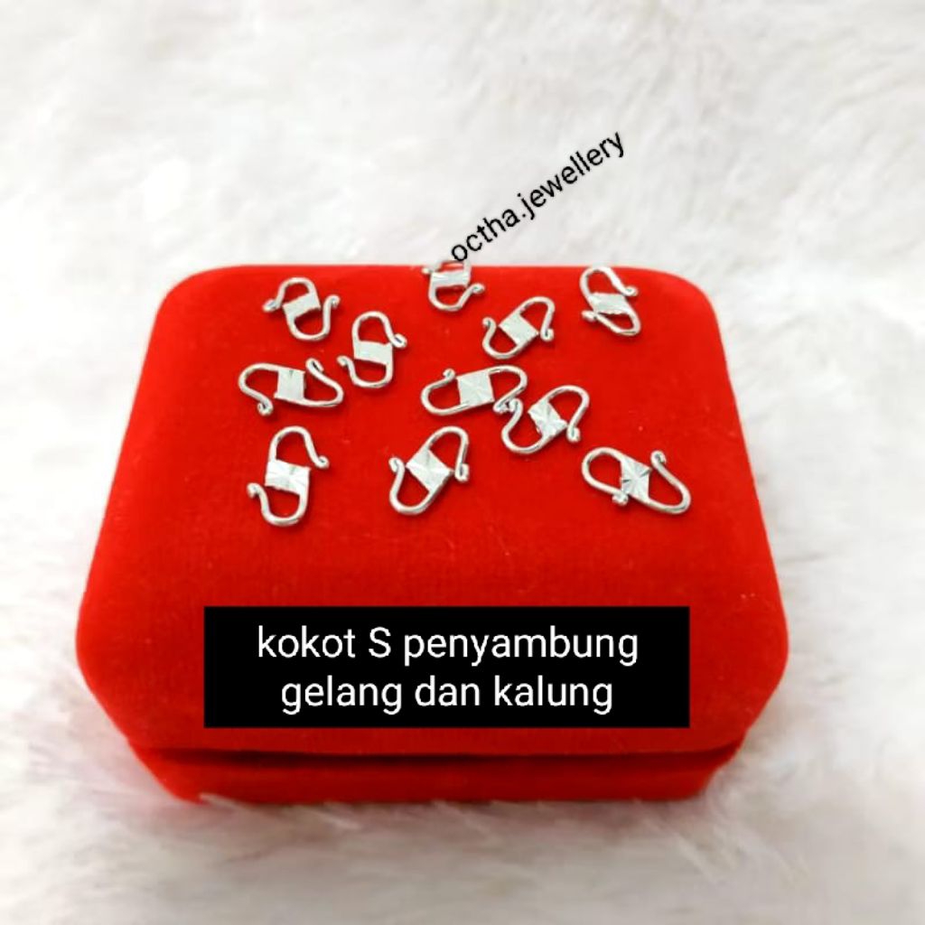 kaitan S/Kokot Perak Asli 925 Lapis Emas