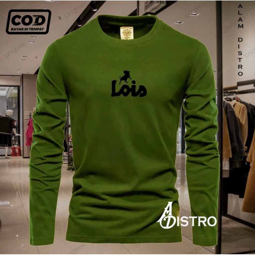 Kaos Lengan Panjang Lois Basic Men Kaos distro Premium Quality