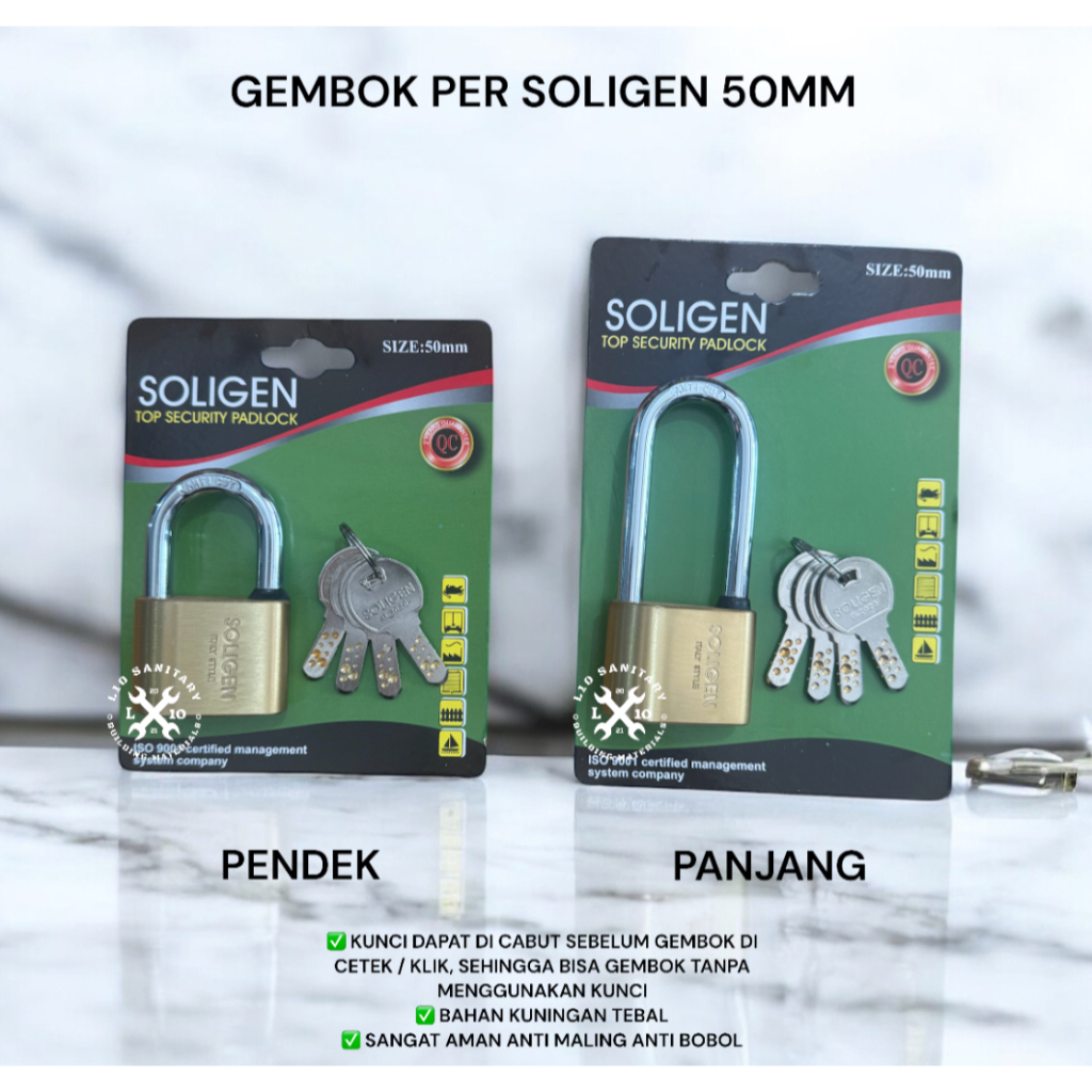 Gembok PER KOMPUTER SOLIGEN 50mm PENDEK