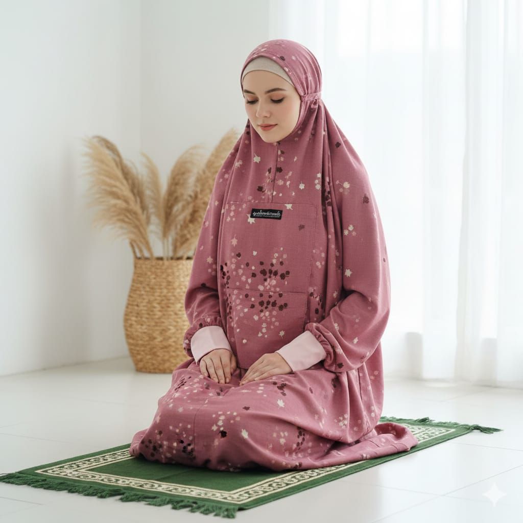 READY COD Mukena motif basmah mukena traveling mukena haji umroh