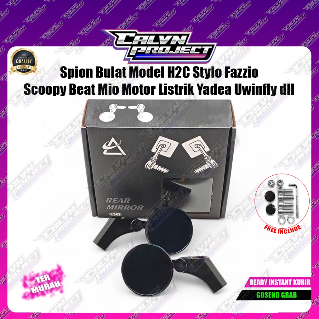 Spion Bulat Model H2C Stylo Fazzio Scoopy Beat Mio Motor Listrik Yadea Uwinfly dll