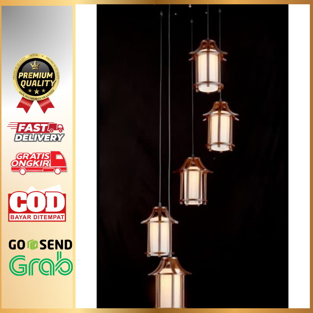 SL6627-5 LAMPU GANTUNG HIAS MINIMALIS MODERN ANTIK RUANG TAMU MEJA MAKAN CAFE KAFE RESTORAN DEKORASI