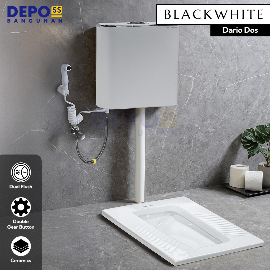 Kloset Jongkok Modern Flush Full 1 Set Dario Dos / Closet WC Toilet Jongkok Otomatis Dario Dos