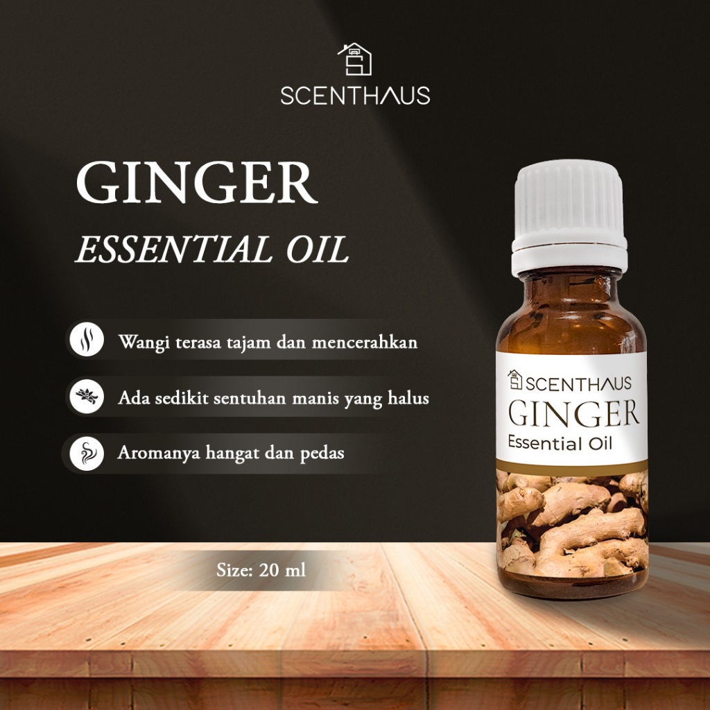 SCENTHAUS Ginger Essential Oil 20 ml Minyak Atsiri Jahe