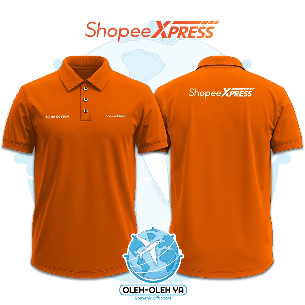 Oleh Oleh Ya Kaos Kerah Wangki Polo Shirt Kaos Kerja Wangki - SPX Shopee Express Logistik - Sablon D
