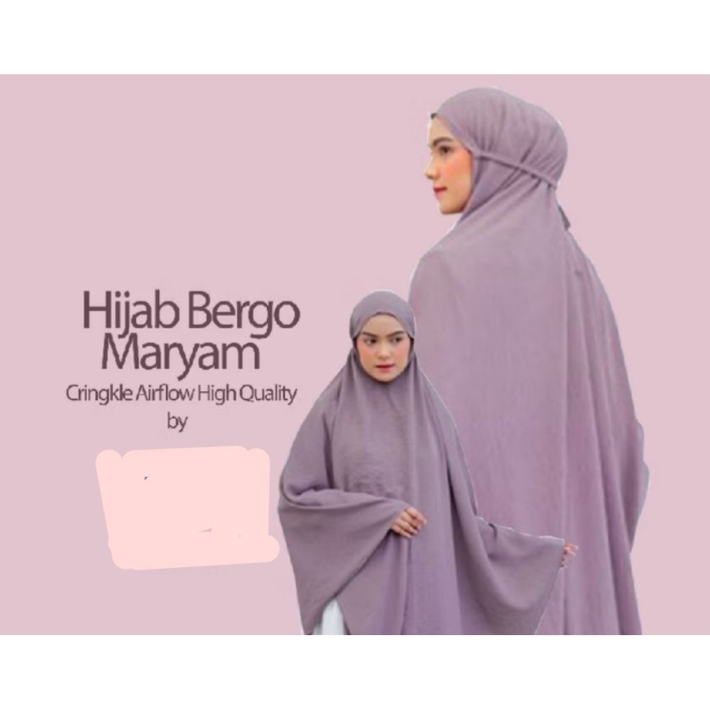 HIJAB BERGO CRINKLE AIRFLOW PREMIUM/KERUDUNG BAHAN CRINKLE AIRFLOW PREMIUM