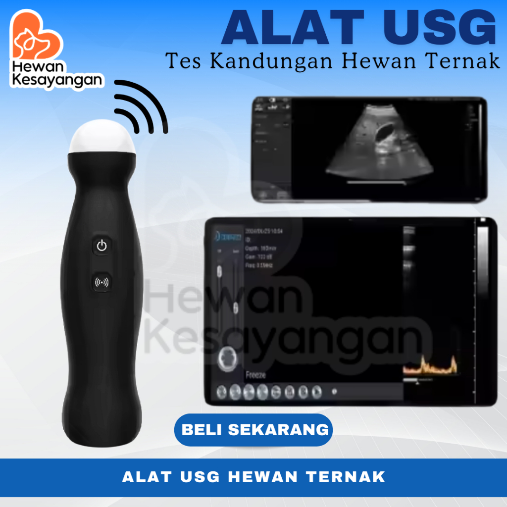 DAWEI Alat USG Ternak Ultrasound Uji Pemindai Kehamilan Domba Kambing Babi Sapi Kuda PET Tes Kandung