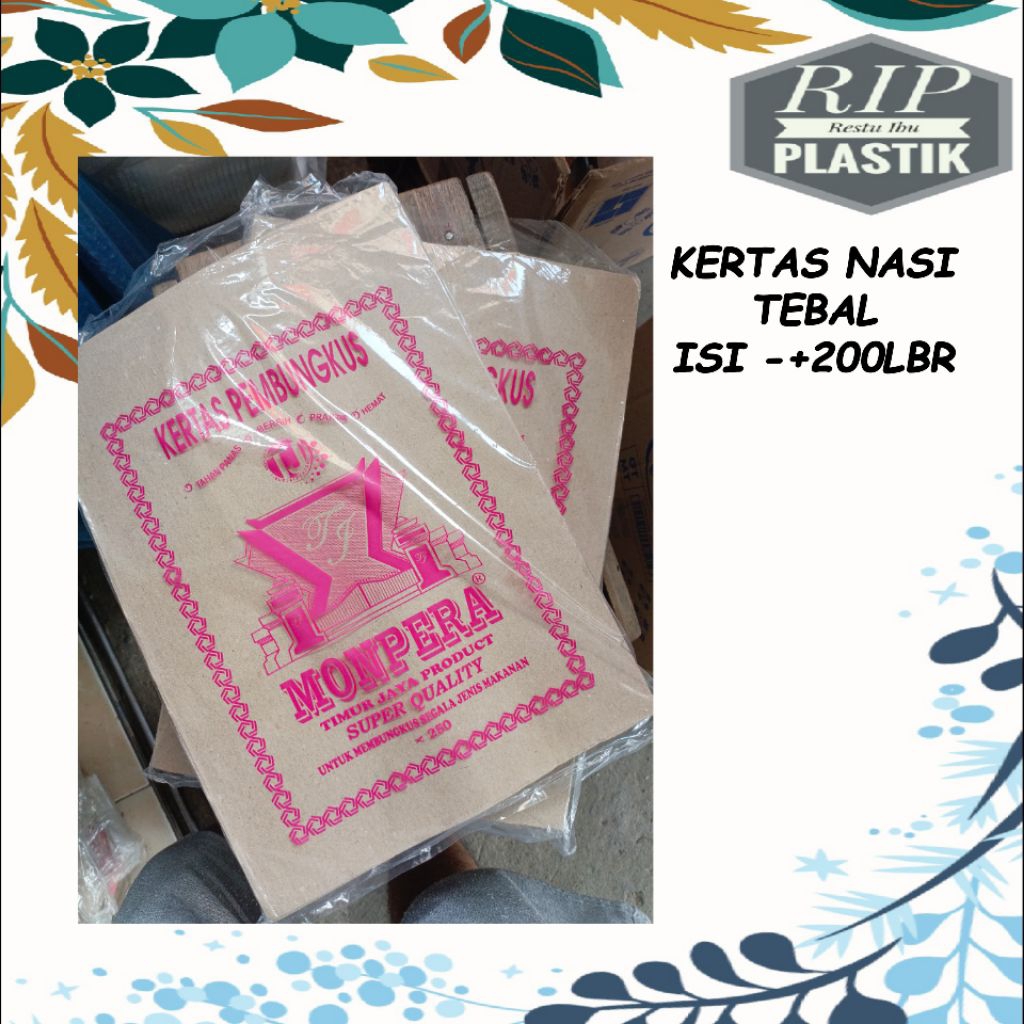 kertas nasi monpera/kertas nasi/kertas alas nasi padang