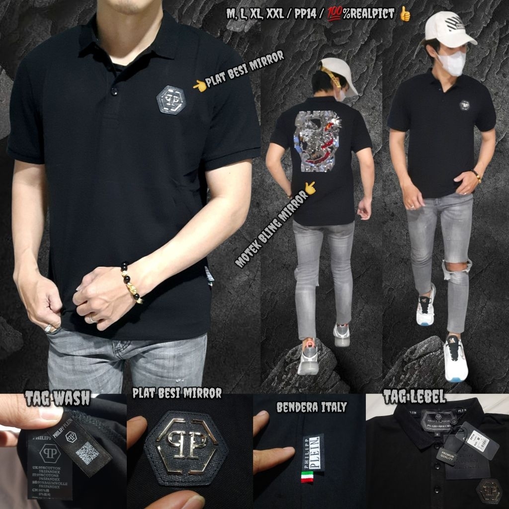 Kaos kerah Pria unisex Kaos PP Mirror Import High Quality 100%Realpict