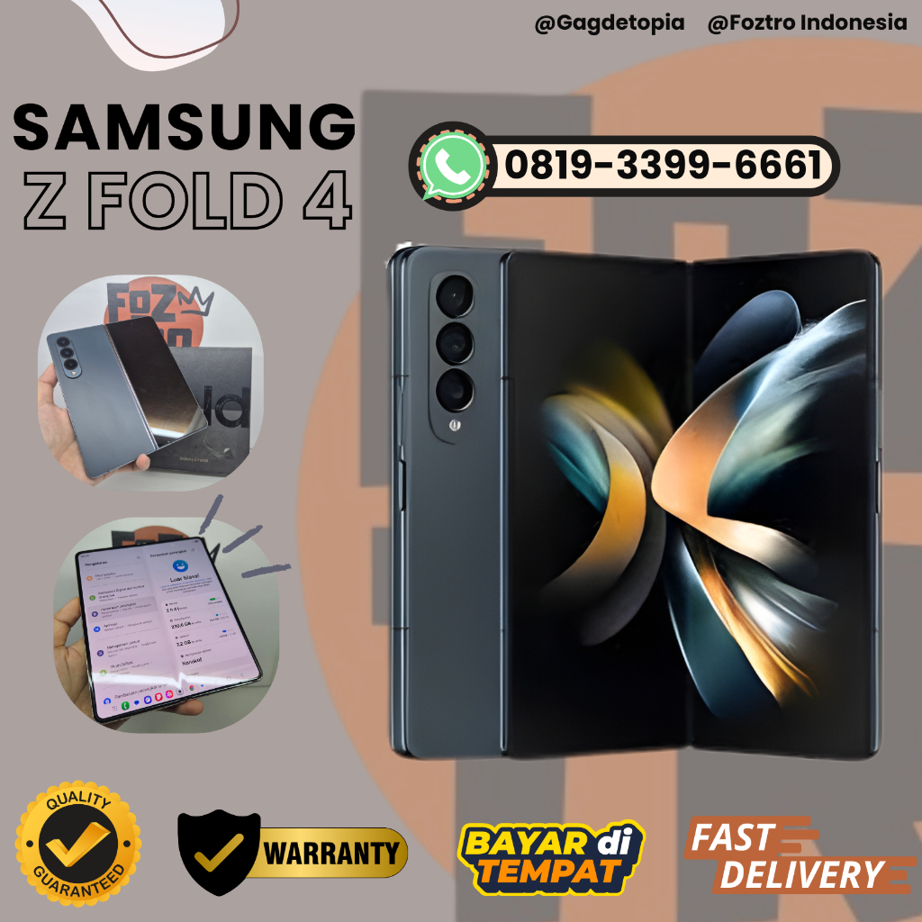 Samsung Galaxy Z Fold 4 Second Resmi 12/512GB GreyGreen FULLSET NO MINUS