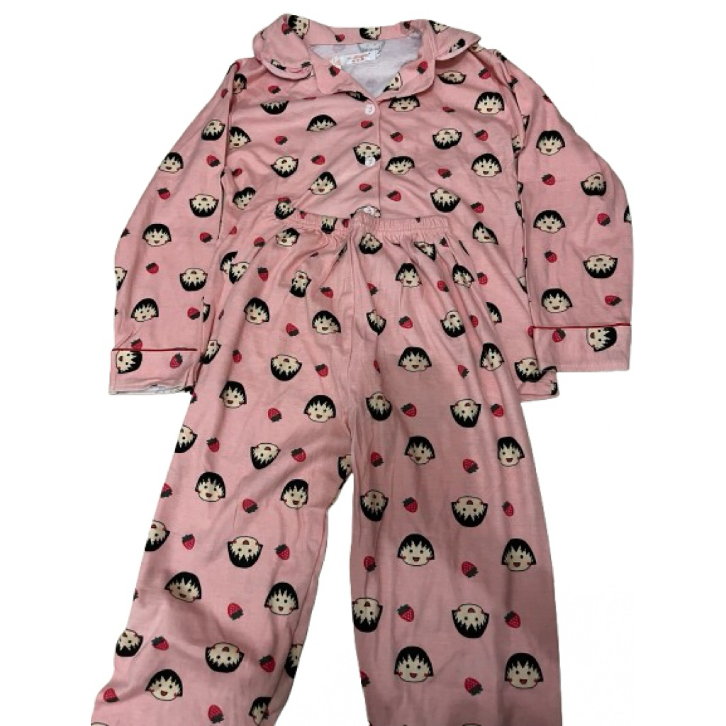 Baju tidur anak motif maruko new size 5-6 tahun leisure wear