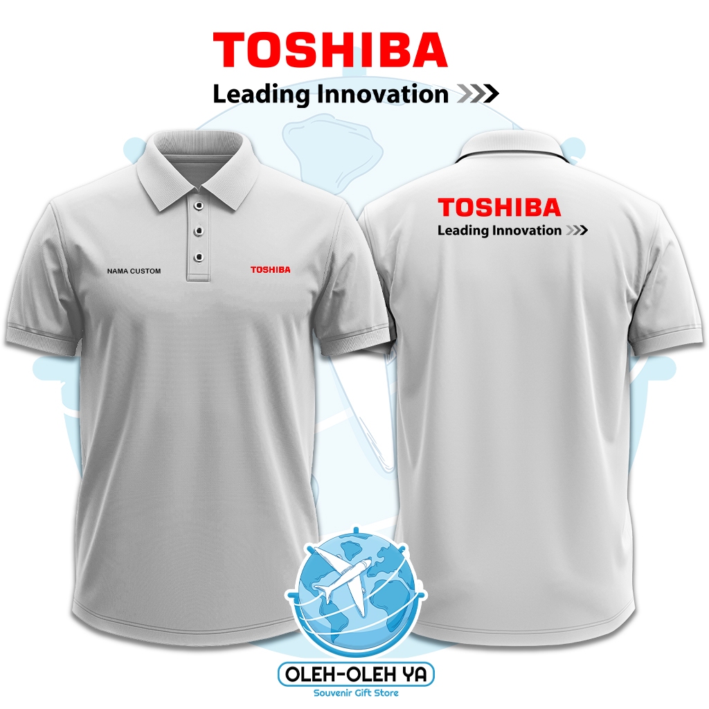 Oleh Oleh Ya Kaos Kerah Wangki Polo Shirt Kaos Kerja Wangki - Toshiba - Sablon DTF Bordir O2Y-WSC201