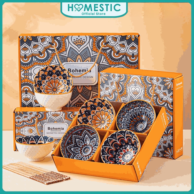 Hampers Mangkok Set | Hampers Mangkok Keramik Gift Set | Hampers Souvenir Bohemian Style