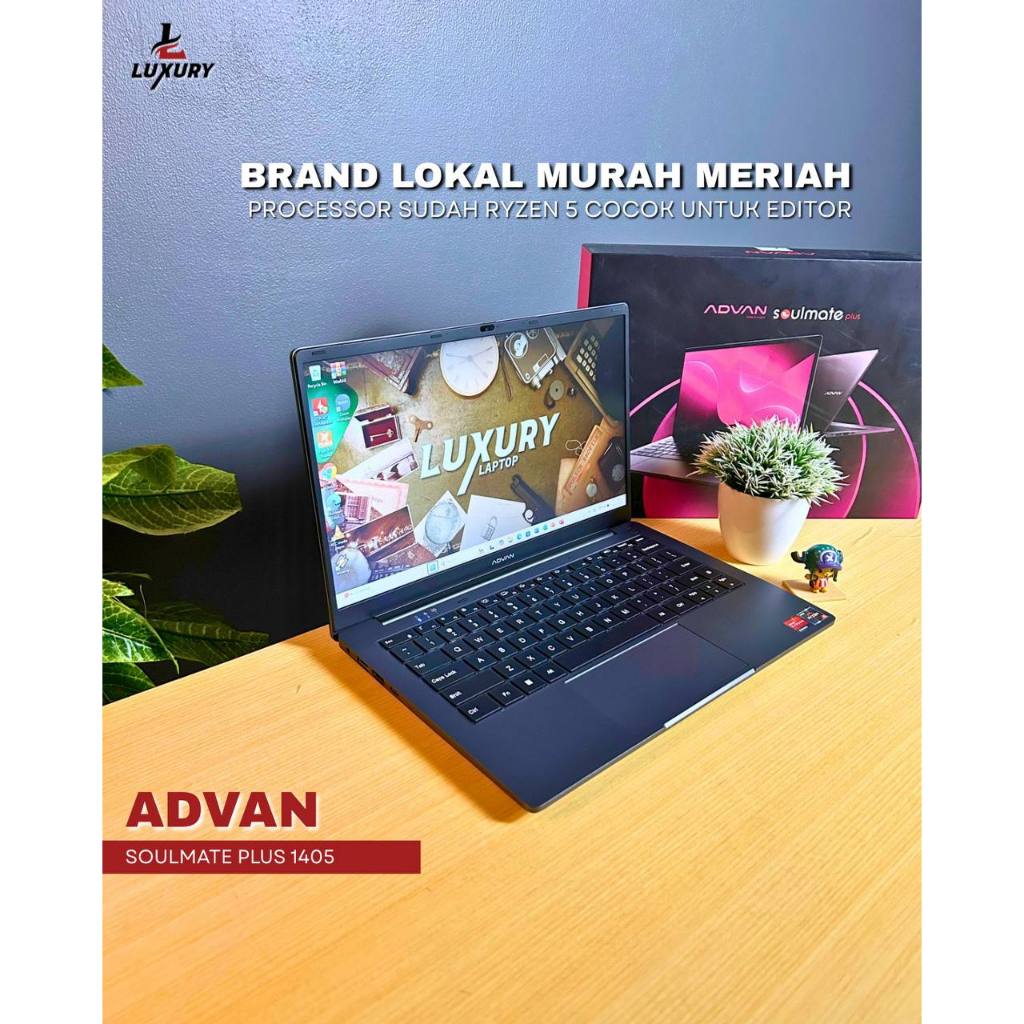 LAPTOP ADVAN SOULMATE PLUS 1405 AMD RYZEN 5 RAM SSD SECOND