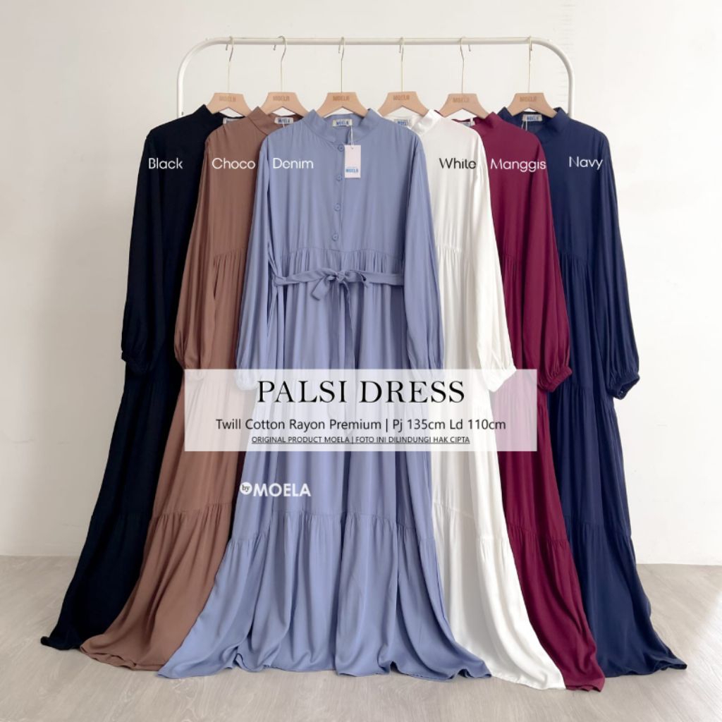 Moela Berlabel Palsi Dress Gamis Polos Jumbo Allsize Busui Premium Catton Rayon Original