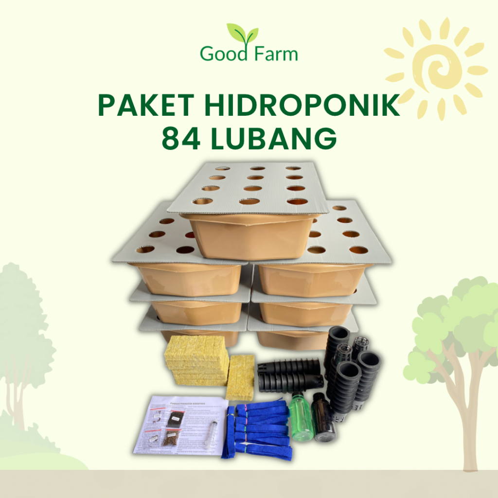 GoodFarm - Set Paket Alat Tanam Hidroponik Pemula Lengkap 84 Lubang 7 Bak Murah
