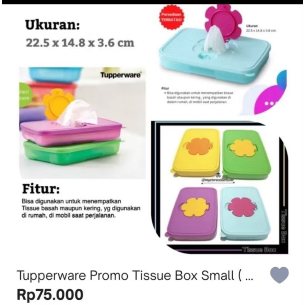 Tisu Box Small Tupperware ORI dan New