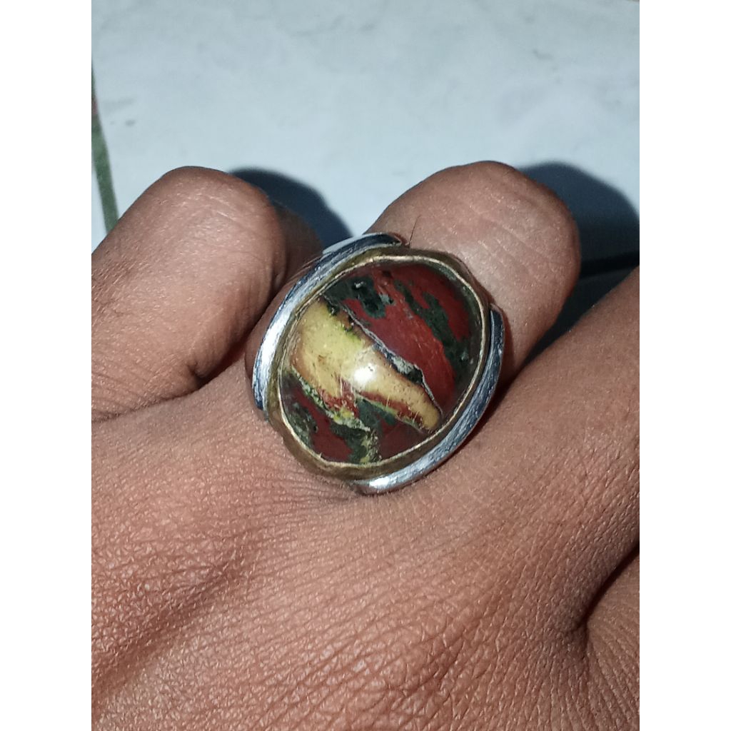 Akik Pancawarna Ring Monel