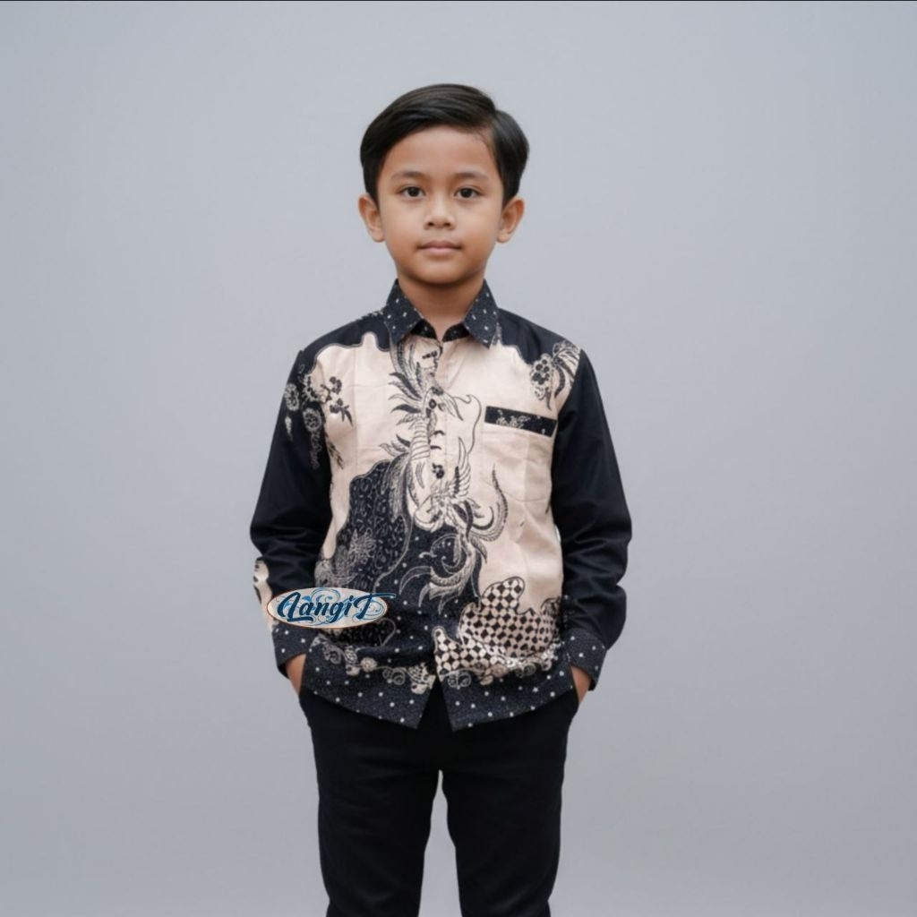 Bella_Fashions21 atasan anak laki laki laki baju batik anak cowok 2-12 tahun kemeja batik anak murah