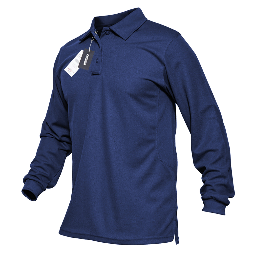 Kaos Polo Shirt Tshirt Baju Kerah Distro navy biru dongker banyak warna POLOS LENGAN PANJANG sablon 