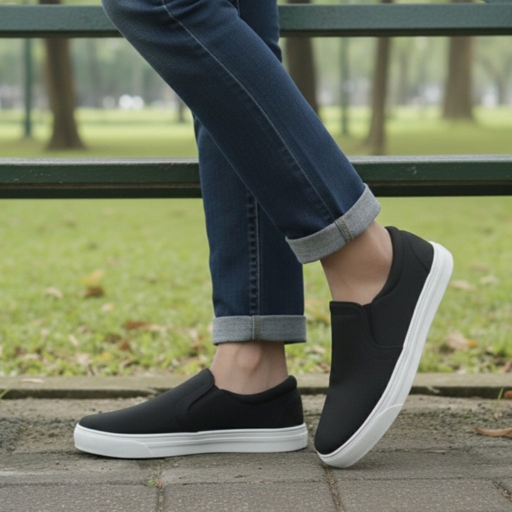 Sepatu Slip On Kanvas Pria Wanita Casual