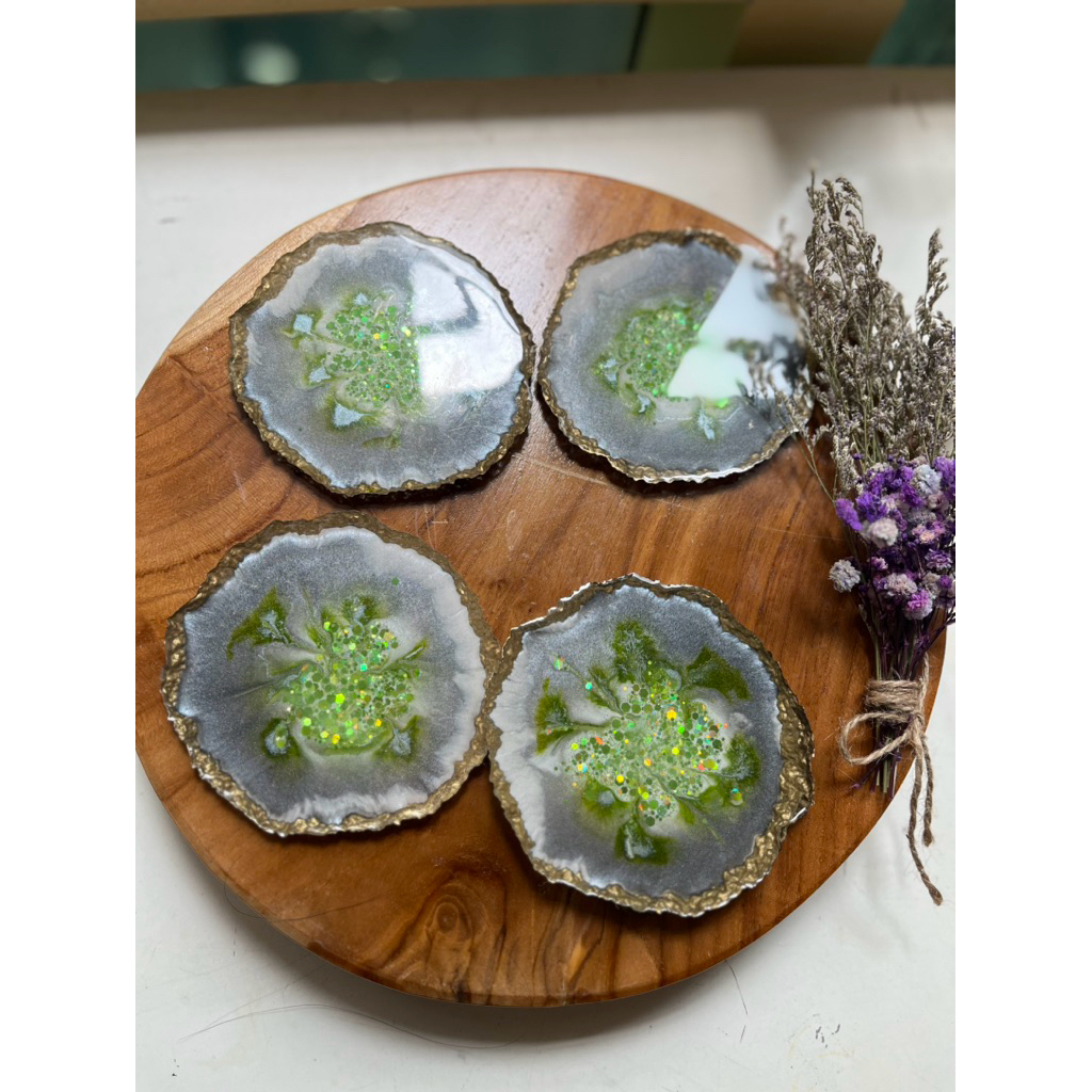 tatakan gelas resin, coasters resin