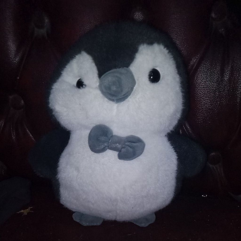 boneka pinguin abu abu