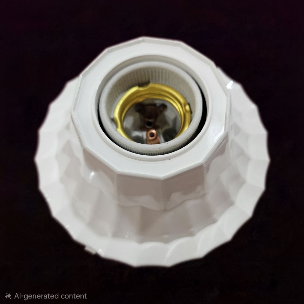 Fiting Plafon Fiting Datar Fiting Lampu E27 Keramik HW 818