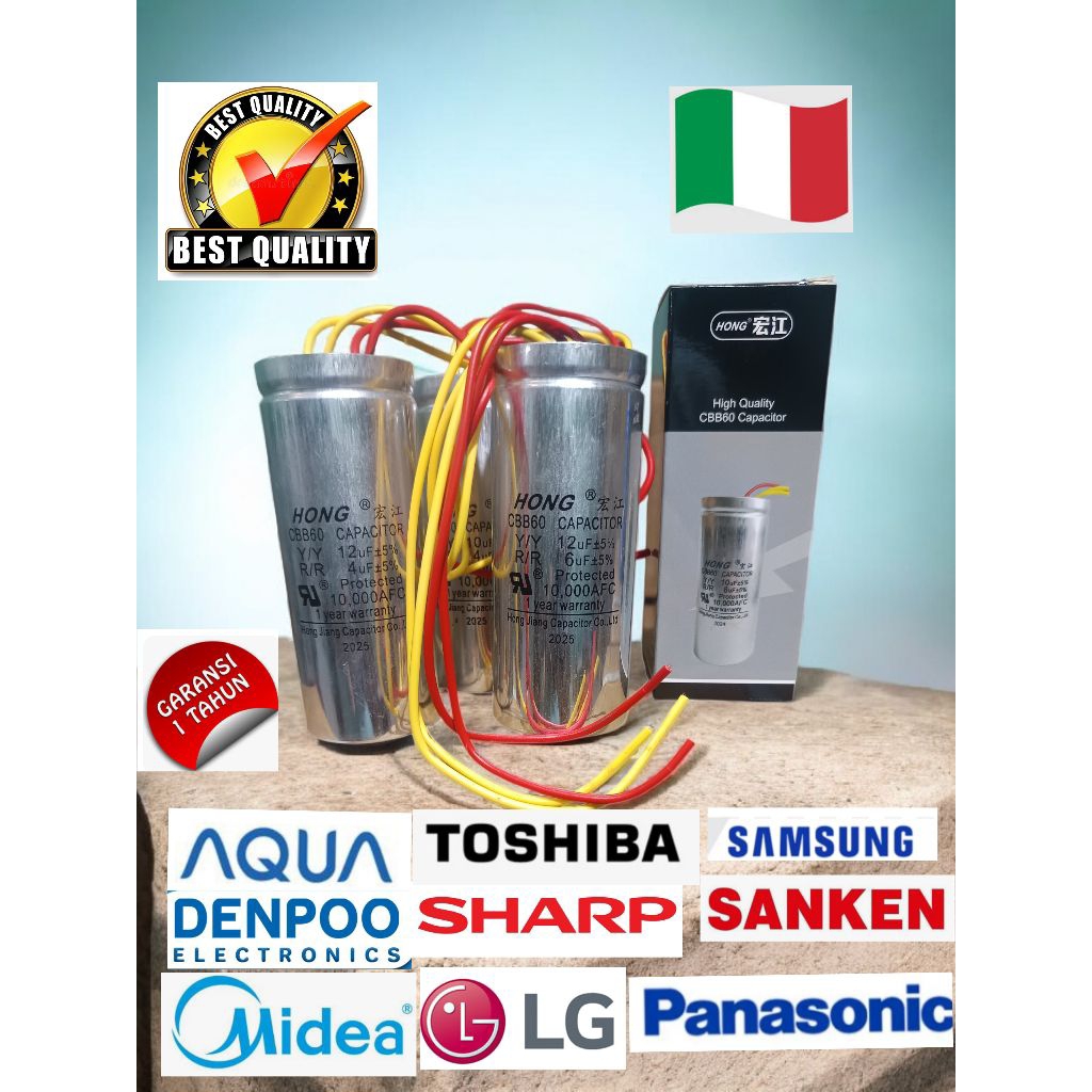 KAPASITOR MESIN CUCI XING CBB60,12UF+5UF, 12UF+6UF 450VAC 50/60HZ