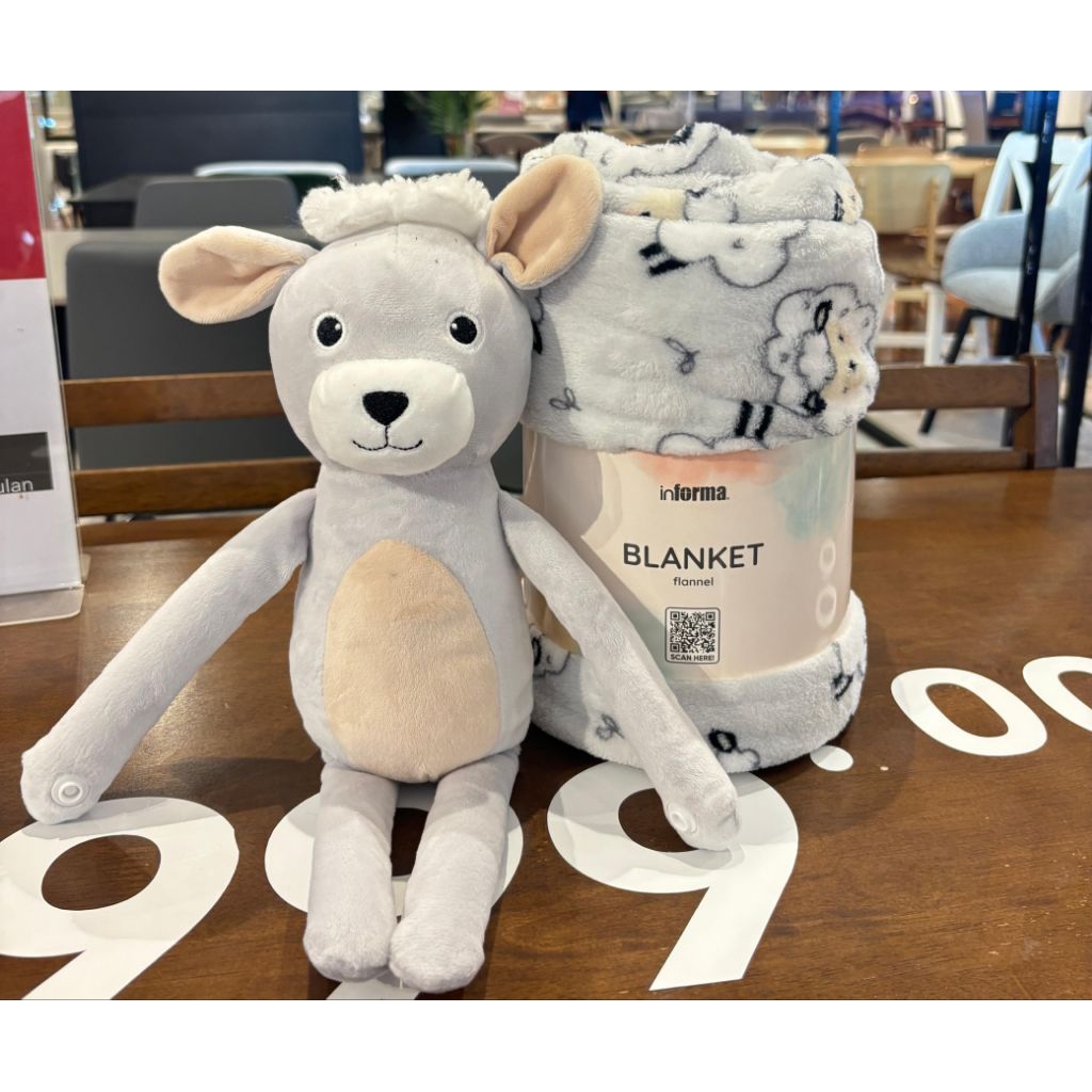 Informa 125x152cm set 2pcs selimut dan boneka sheep/selimut informa/boneka informa