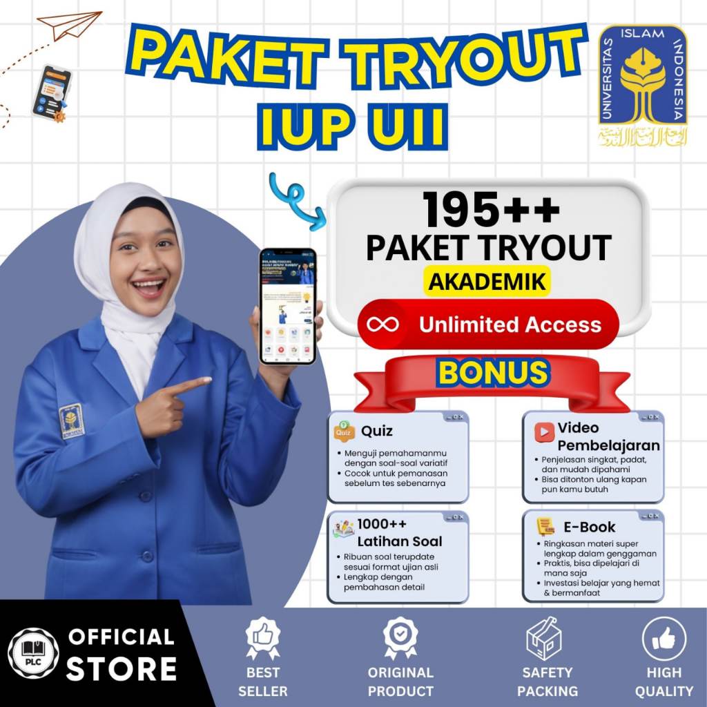 PLC - Tryout Online IUP UII 2026 – Aplikasi CAT Online, Tryout & Akun Belajar Lengkap