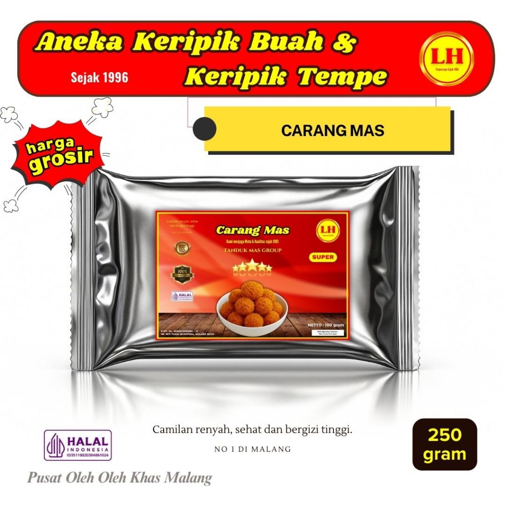 Carang Mas LH 250gr Renyah Manis Harga Grosir Oleh Oleh Khas Malang Snack Tradisional
