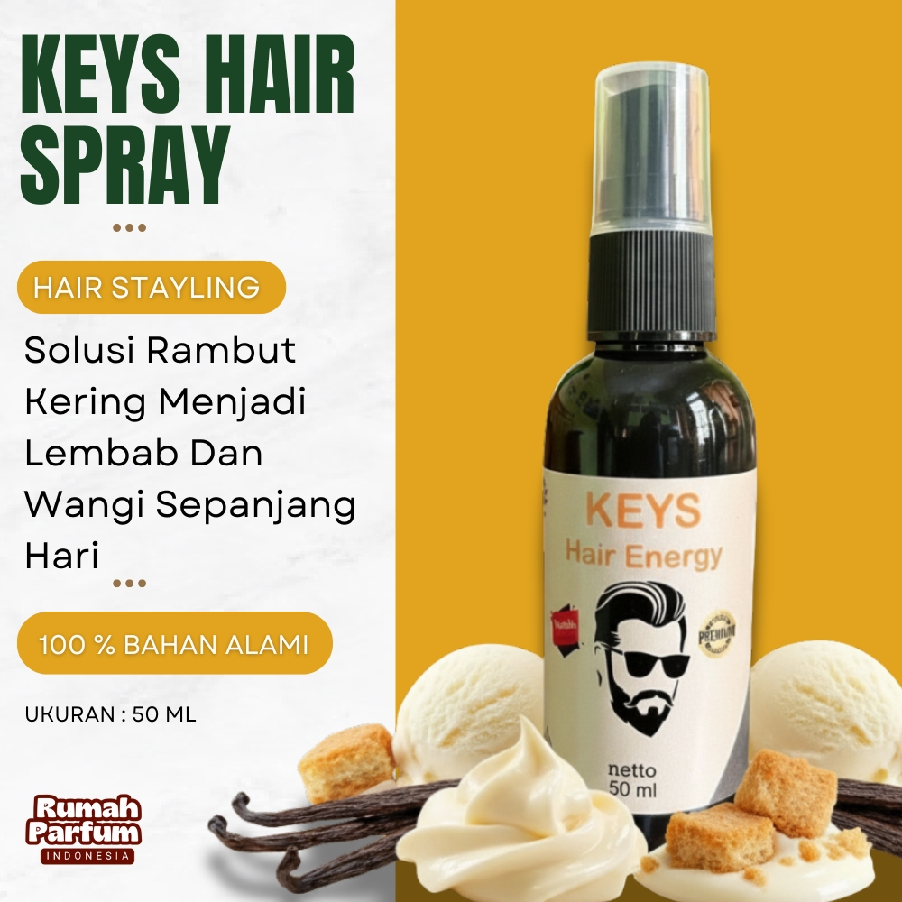 Pomade Spray  50ml - Minyak Rambut Kemiri & Kelapa Tampilan Basah Seharian Wangi Sepanjang Hari