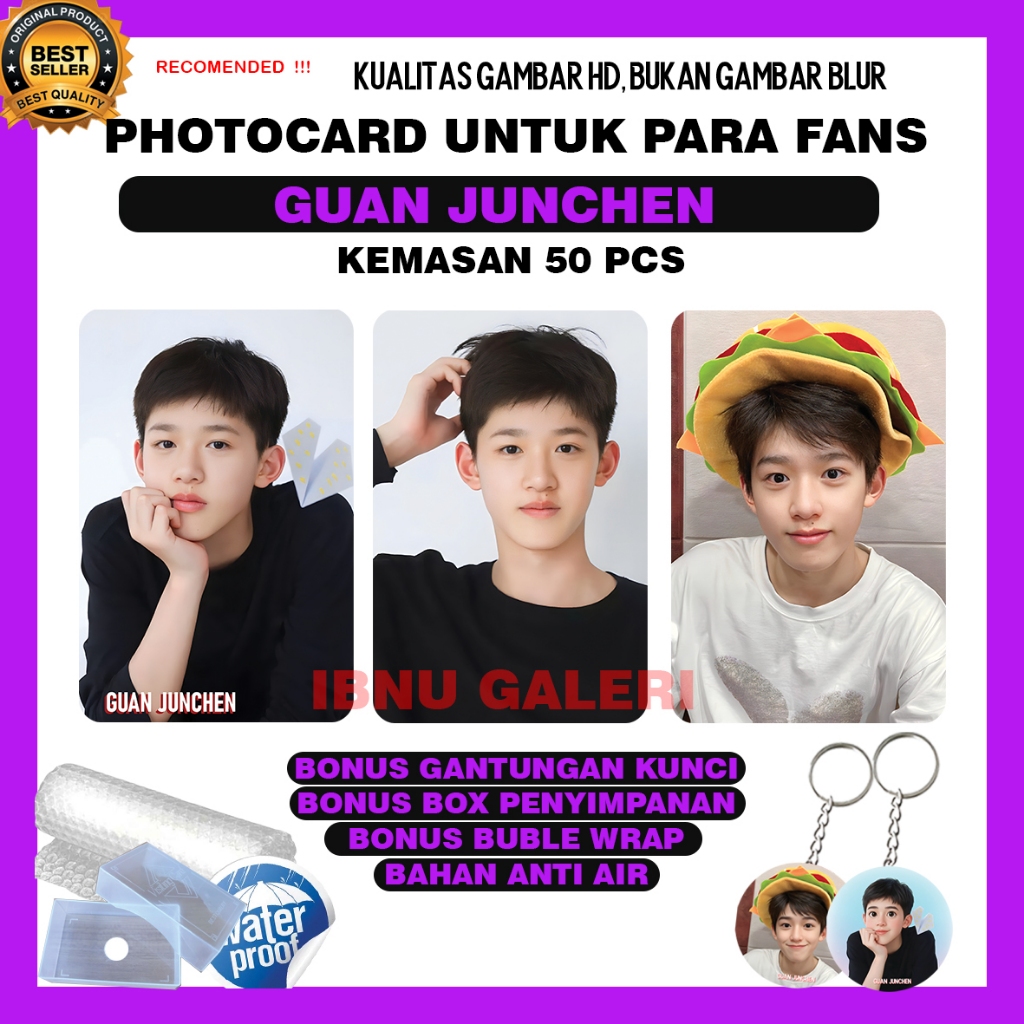 "ETALASE PHOTOCARD " 50PCS PHOTOCARD GUAN JUNCHEN TF FAMILY " GRATIS GANTUNGAN KUNCI, Mrchendise