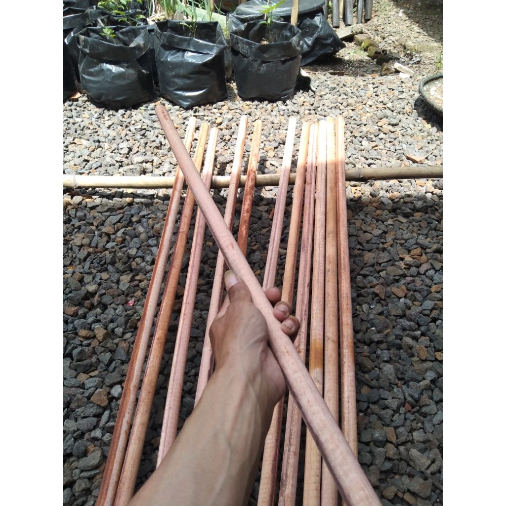 tongkat kayu panjang 1 meter