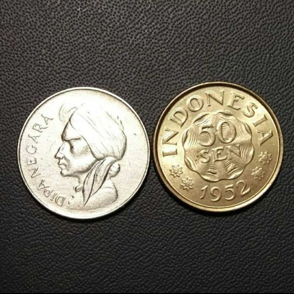 Uang koin 50sen Diponegoro koleksi kuno(Sudah Dicuci)
