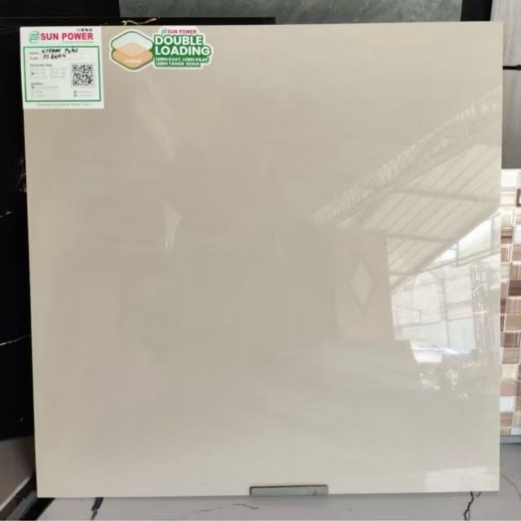 Granite Lantai/Dinding 60x60 Cream Polos Double Loading