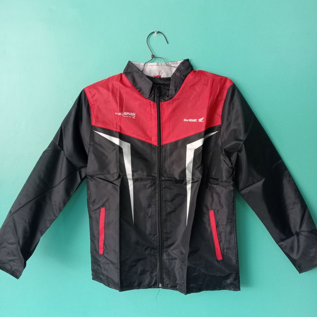 JAKET MOTOR HONDA MERAH HITAM