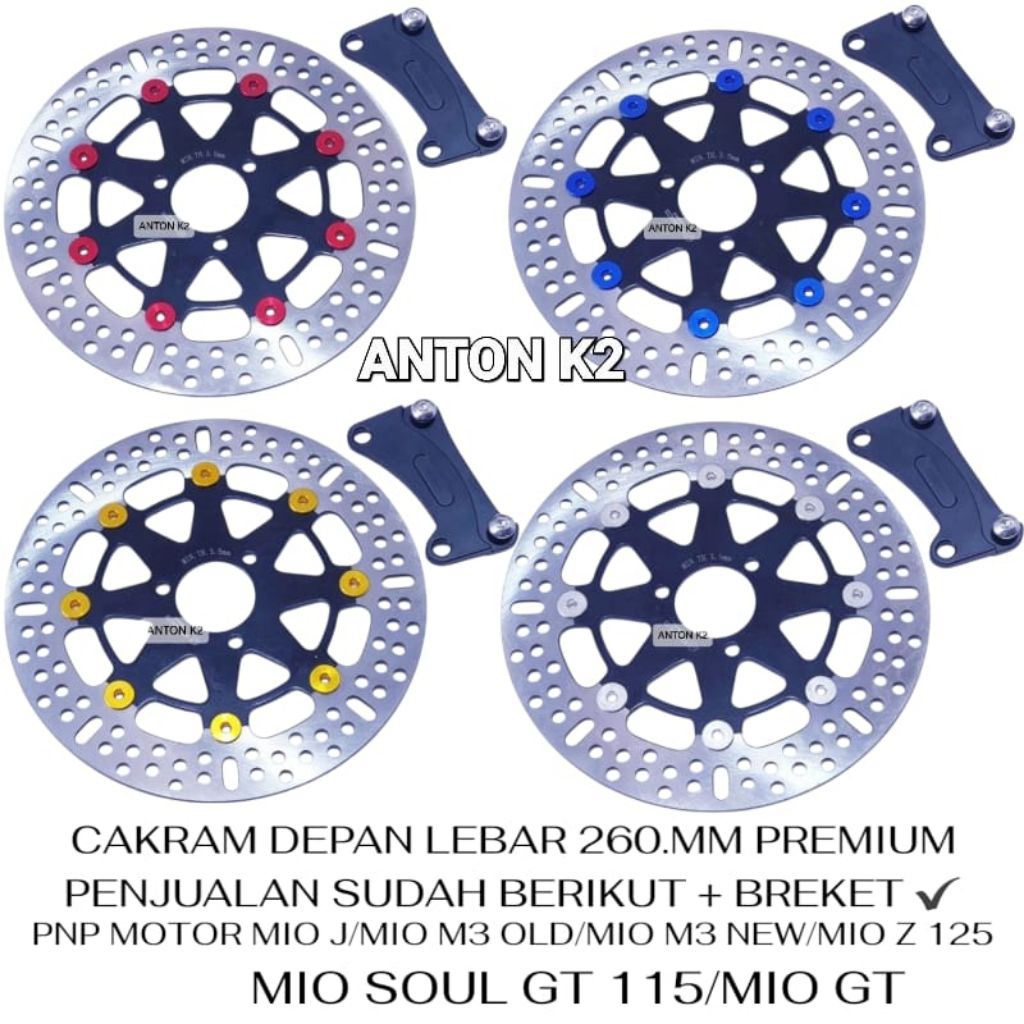 PIRINGAN REM CAKRAM DISC BRAKE DEPAN LEBAR 260MM BESAR VARIASI MOTOR MIO J-MIO M3-MIO Z-MIO GT