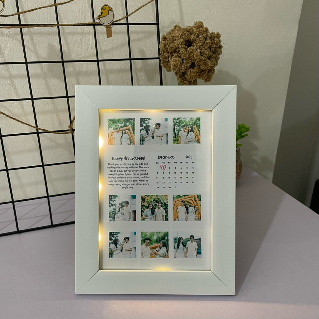 Bingkai Custom Calender 5R & A4 | Bingkai Foto Aesthetic | Kado Ulang Tahun Custom | Bingkai Frame C