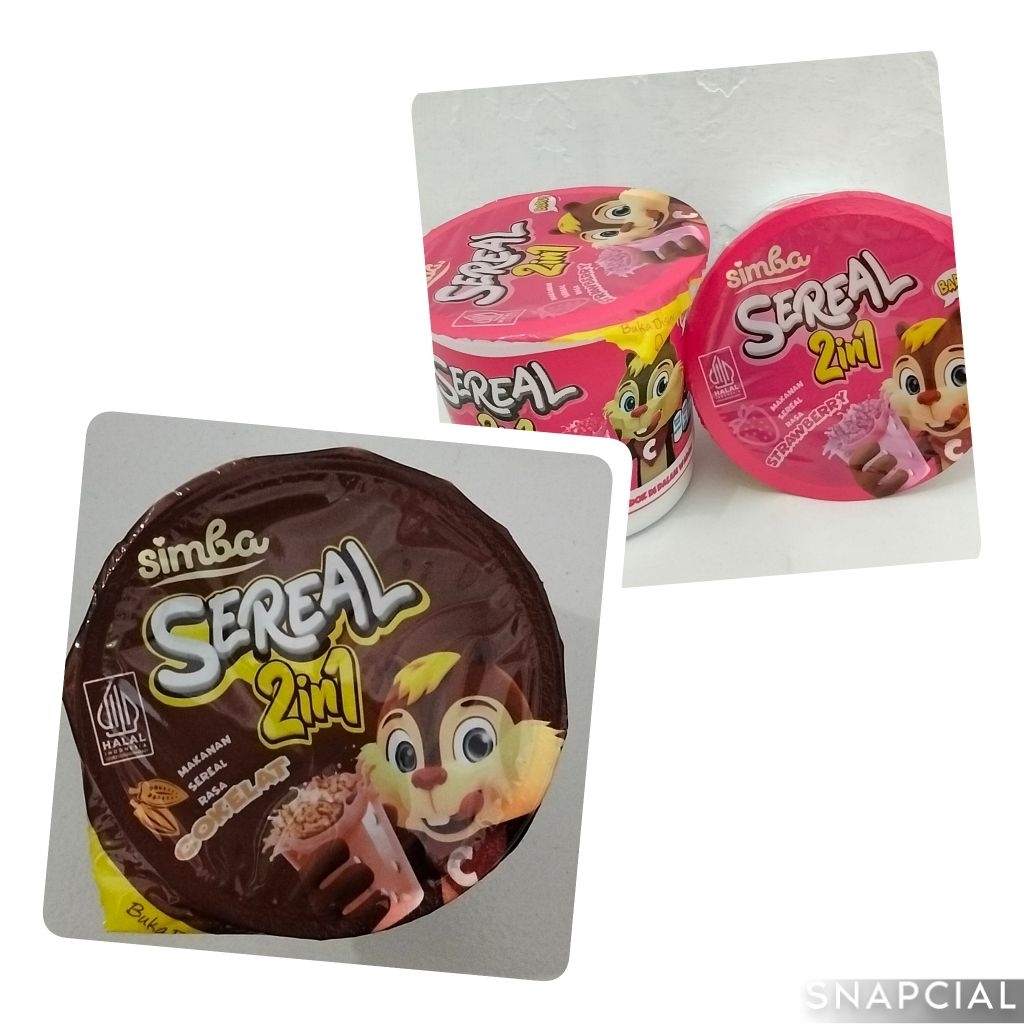 Sereal SIMBA 2 in 1 Tersedia Rasa Cokelat dan Rasa Strawberry/ Sereal enak/ Jajan Anak