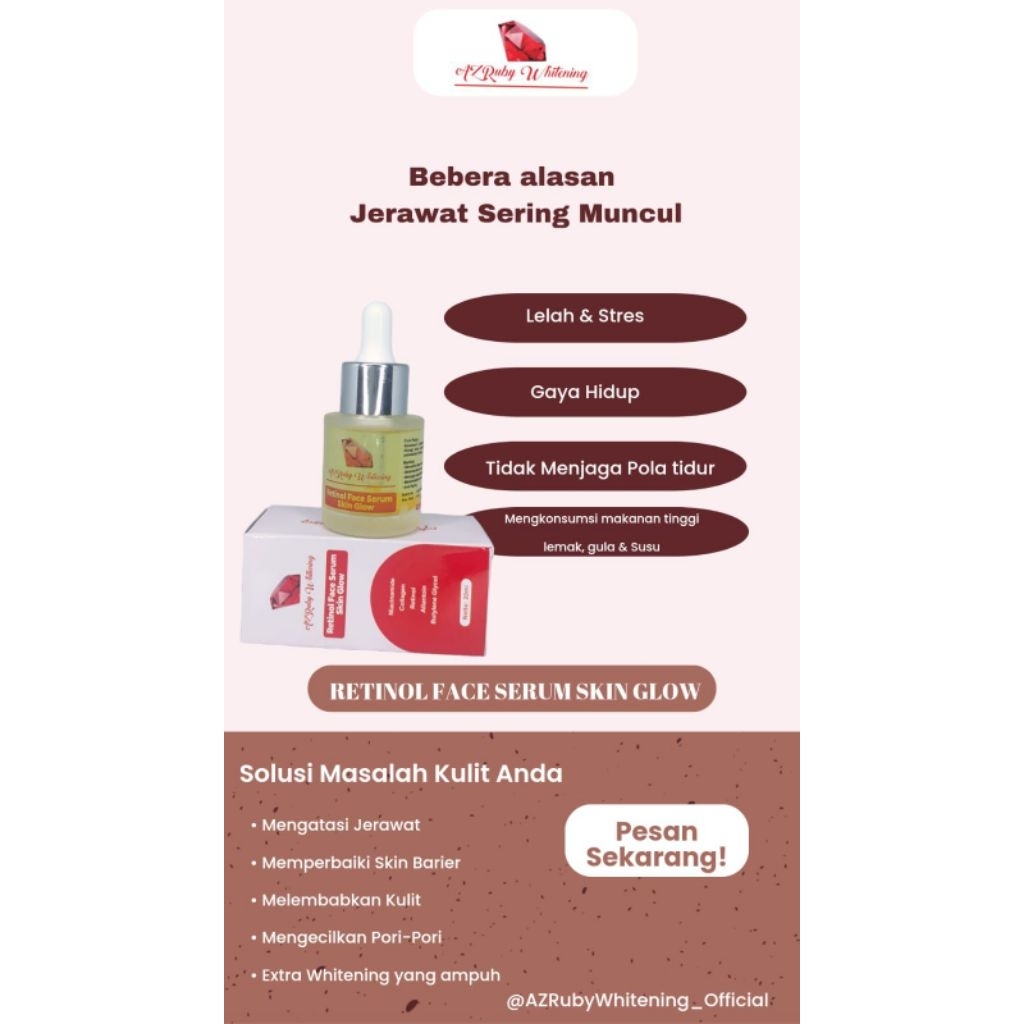 Azruby Whitening Skincare Retinol Face Serum Skin Glow By Karisma Beauty Store –Manfaat Mengatasi Je