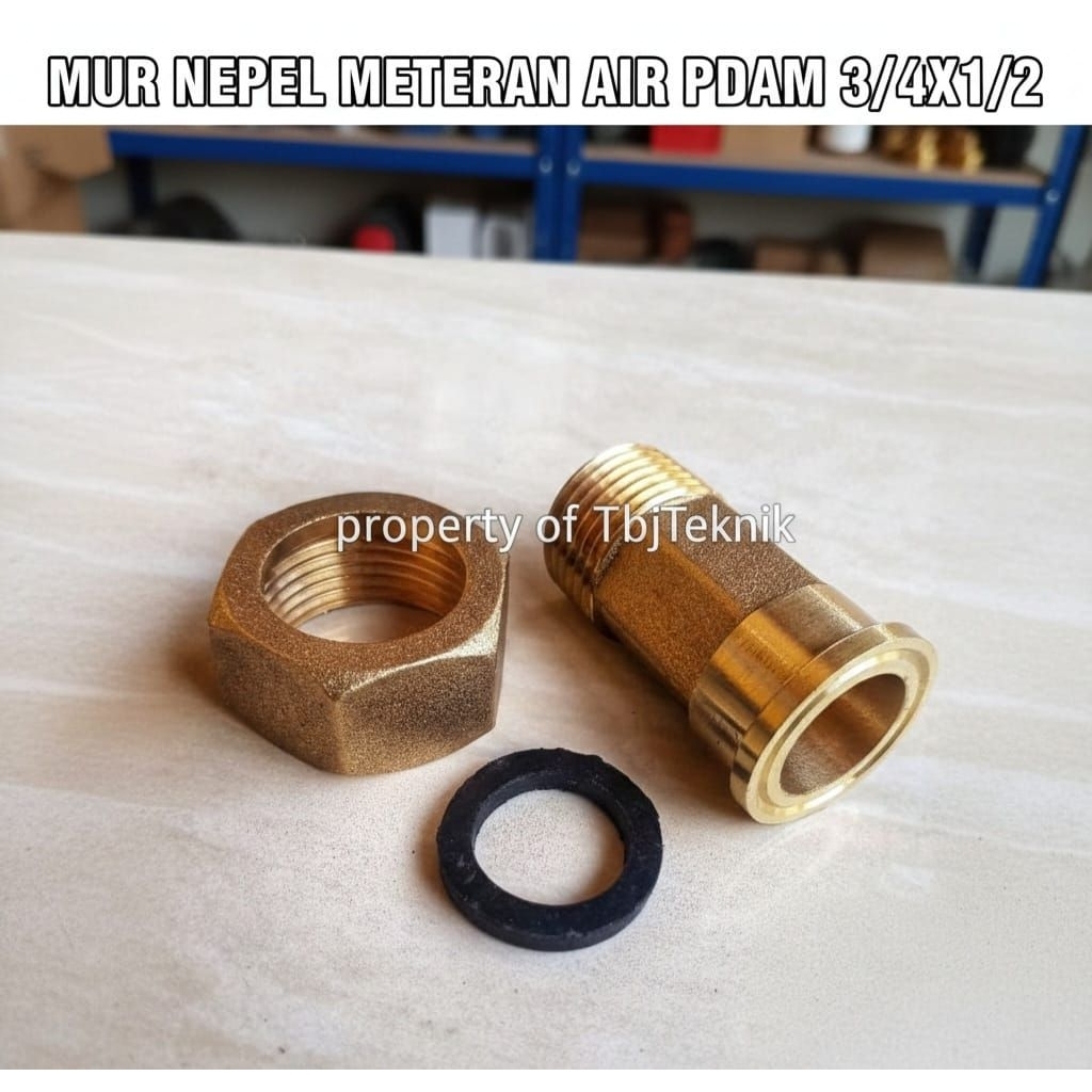 mur coupling/kopling meteran air PDAM 3/4 x 1/2