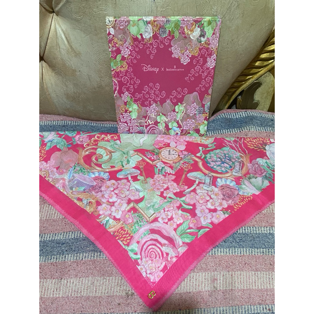Buttonscarves wonderland x disney raspberry