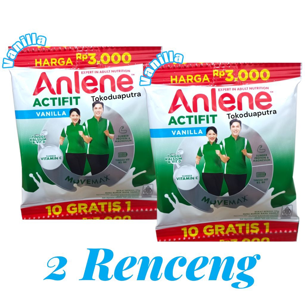 Anlene Actifit Vanilla Sachet 20 Gr X 20 + 2 sachet / Susu Anlene actifivit Vanilla Sachet