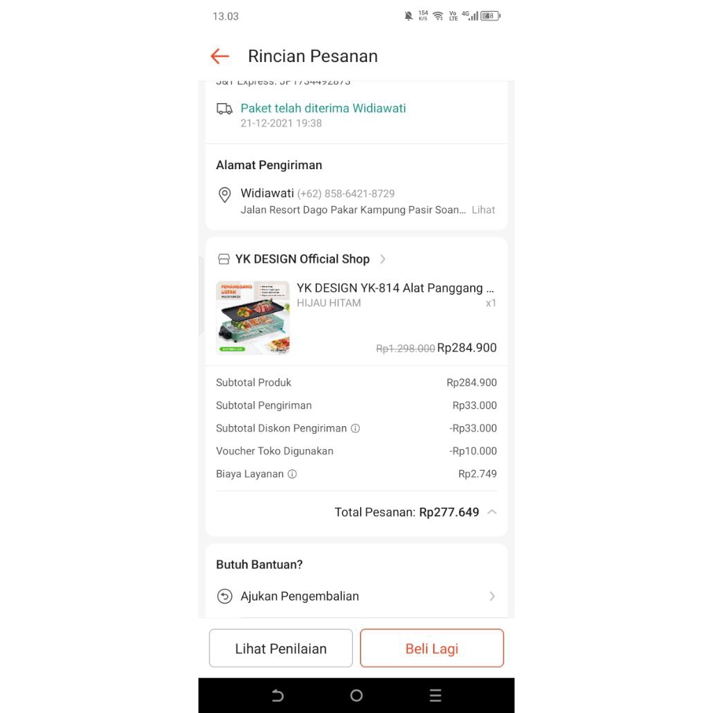 YK desgn alat panggang preloved