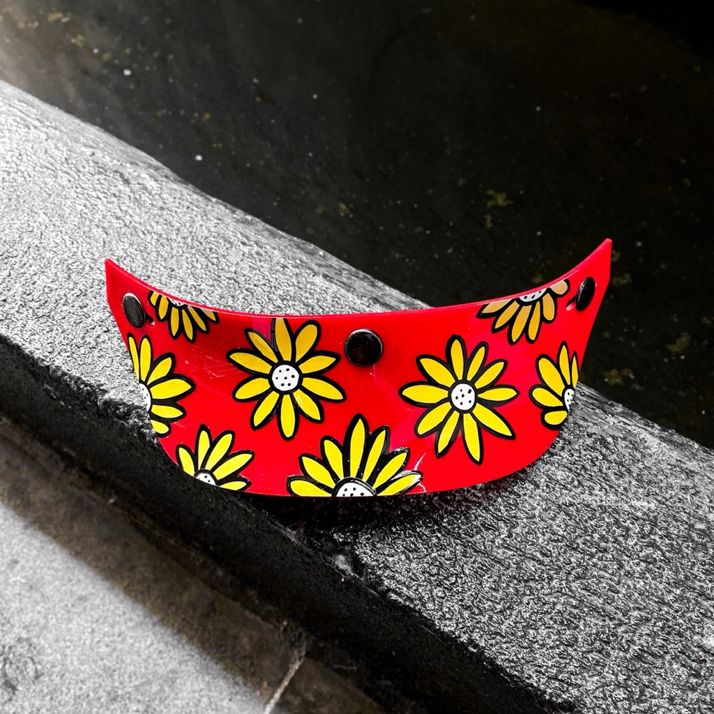 Pet Helm Custom Original Handpainting | Flawear | Motif Bunga