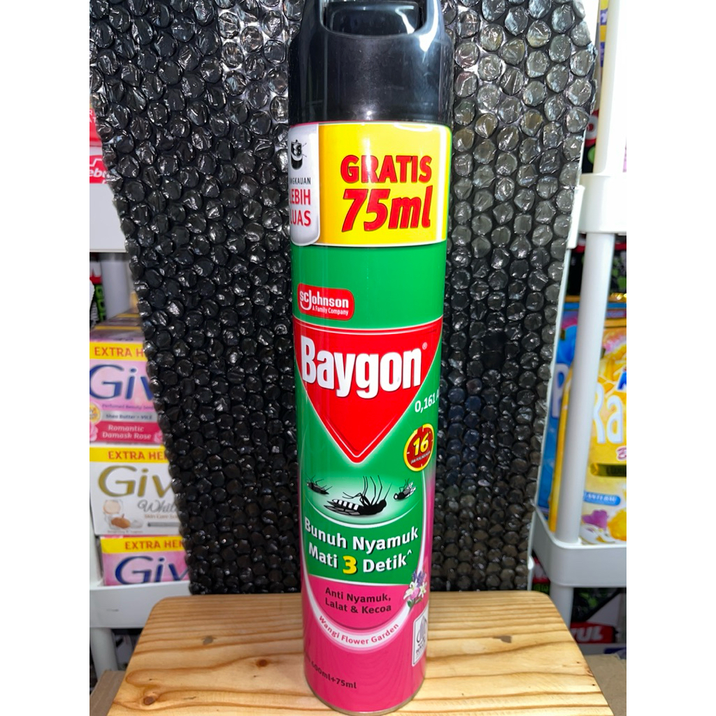 baygon semprot wangi flower garden 600+75ml (perlindungan 16jam)