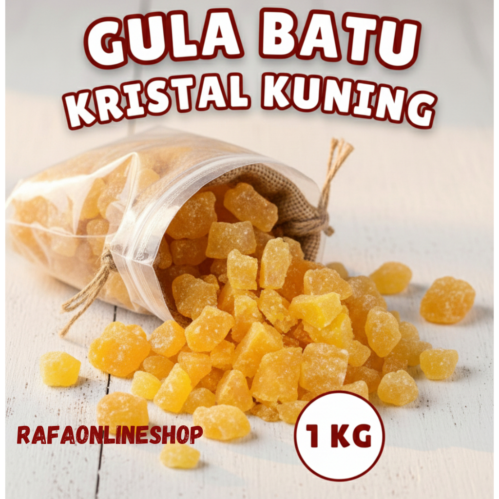 Gula Batu Kristal Kuning / Gula Batu Herbal  - 1 Kg