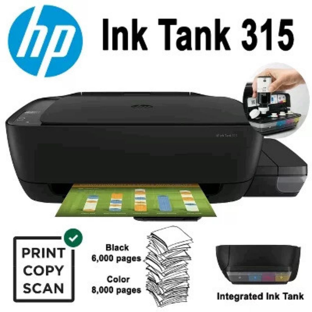 Printer HP Ink Tank 315 second/bekas siap pakai